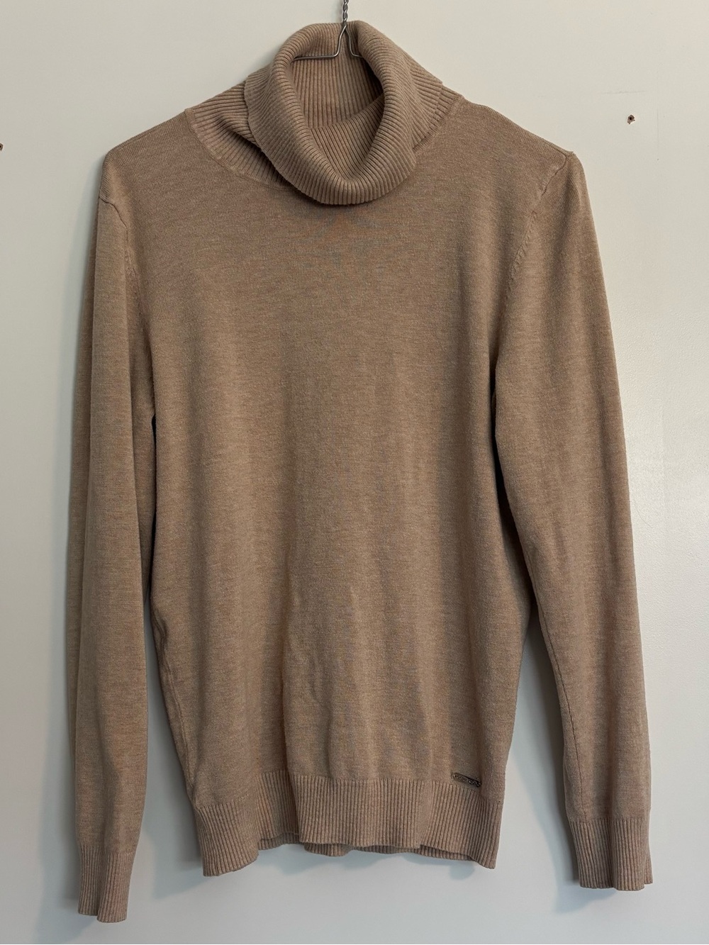 Calvin Klein Long Sleeve Turtleneck Sweater Tan Women's Medium